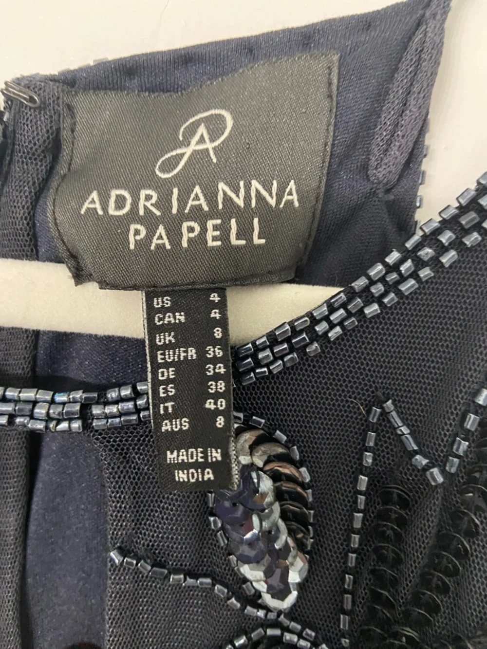 Adrianna Papell Halter Floral Sequin Maxi Gown Blue NEW - Picture 7 of 10